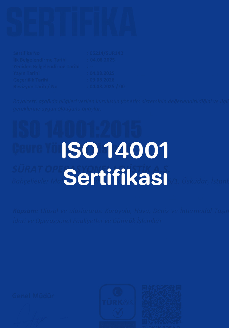 sürat lojistik belgeler iso